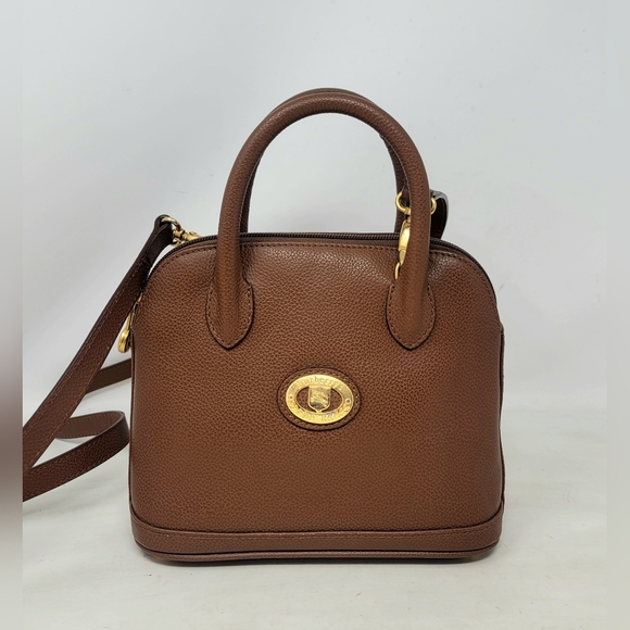 Burberry Mini Bolide Brown Leather Tote Crossbody Hand Bag Vintage Authentic